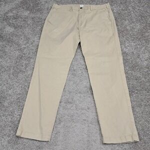 Gap Essential Athletic Taper Khaki Chino Pants Mens 38x32 Tan Cotton Stretch